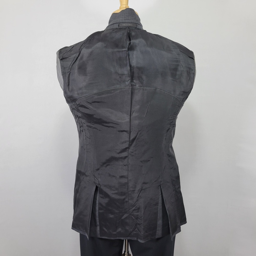 Men's Hugo Boss Sport Coat Blazer Two Button Charcoal Gray Checked Reda Size 44R - Picture 11 of 16